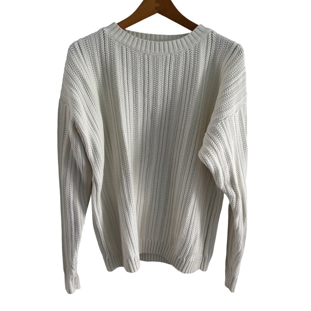 Northern Reflections Vintage Women’s Cream Cotton Crew Neck Sweater Size L